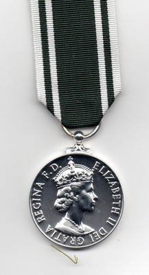 RETTUNGSDIENST LANGE DIENSTMEDAILLE. E.II.R. DIE-STRUCK FULL-SIZE ERSATZ