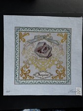 LANI - Amour with Border Hand Painted hp Needlepoint Canvas