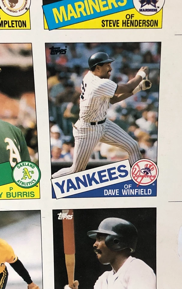 Tarjeta de béisbol Topps 1985 hoja vintage sin cortar (132 tarjetas) 28" x 43" George Brett Foto 3 de 4