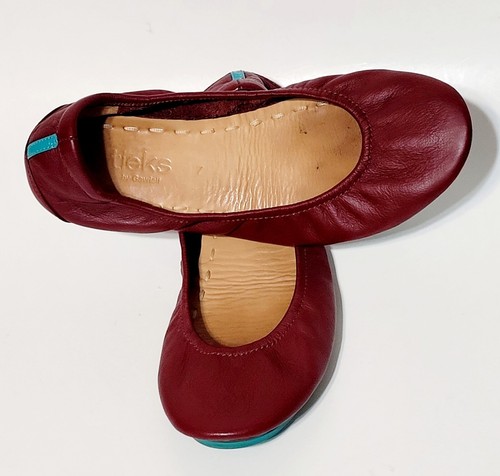 Tieks Gavrieli Ballet Flats Burgundy Red Leather Comfort Foldable Shoes Wms 7US - Picture 7 of 18