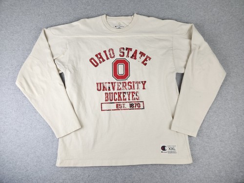 Champion THICK Ohio State Buckeyes Football Jersey shirt Vintage Look OSU XXL