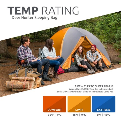 TETON Sports Deer Hunter Sleeping Bag; Warm and Comfortable Sleeping Bag Grea... - 第 5/11 張圖片