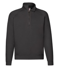 Fruit of the Loom Premium Quarter 1/4 Zip Neck Sweat Cadet Collar Sweatshirt TOP