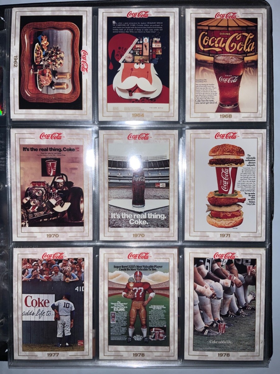 1993 Coca Cola Series 1 Collection 100 Base Cards + 8 Coke Caps +
