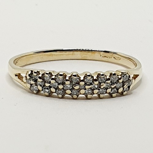 9ct Diamond Cluster Triple Rows Band Half Eternity Yellow Gold Ring Size P - Picture 4 of 19