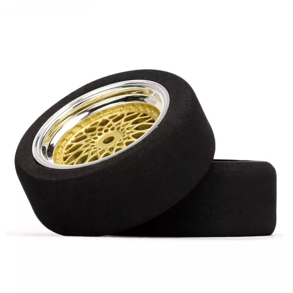 4Pcs 12mm Hex Foam Tires Tyres Wheel Rims 70dia x 27mm On-road RC 6mm Offset Glu - Image 4 of 4