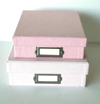 MYX. INC Aufbewahrungsbox Set rosa Baumwollstoff M 30 cm x 23 cm + L27 cm x 20 cm