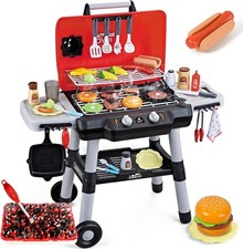2-Layer Kids BBQ Grill Playset with Light  Smoke Sounds, Kitchen Toys