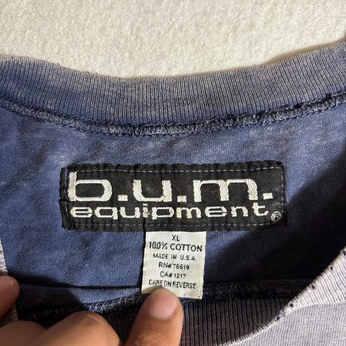 Vintage BUM Equipment Shirt Mens XL Jeanswear Made USA 90s Tee Distressed - Picture 4 of 8