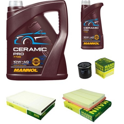 MANN Inspektionspaket 6L MANNOL Ceramic Pro 10W-40 für Opel Zafira A F75_ 1.8