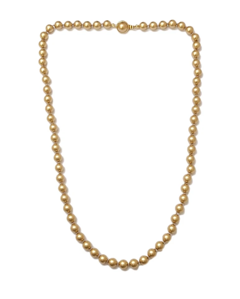 Collar de 25" de largo de perlas de imitación de oro de 7 mm firmado por Carolee de colección Foto 2 de 4