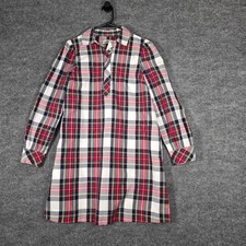 Vineyard Vines Plaid Popover Shirt Dress XS Preppy Collared Tunic Long Sleeve
