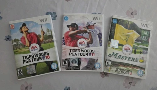 Lot of 3 Wii Tiger Woods games PGA Tour 10, PGA Tour 11, PGA Tour 12 The Masters