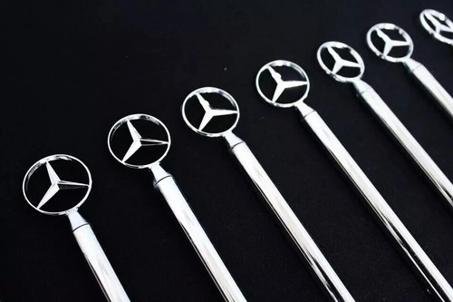 For Mercedes Benz Chrome Flag Pole Diplomatic Flag Holder Compatible with all MB - Picture 4 of 8