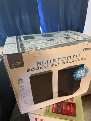 iLive ISB140B Bluetooth Bookshelf Speakers Pair Black Rectangular Open Box