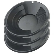 Sluice Monkey Set of (3) 10" Black Gold Pans