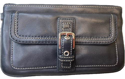 Coach Handgelenktasche schwarz Leder - Bild 2 von 10