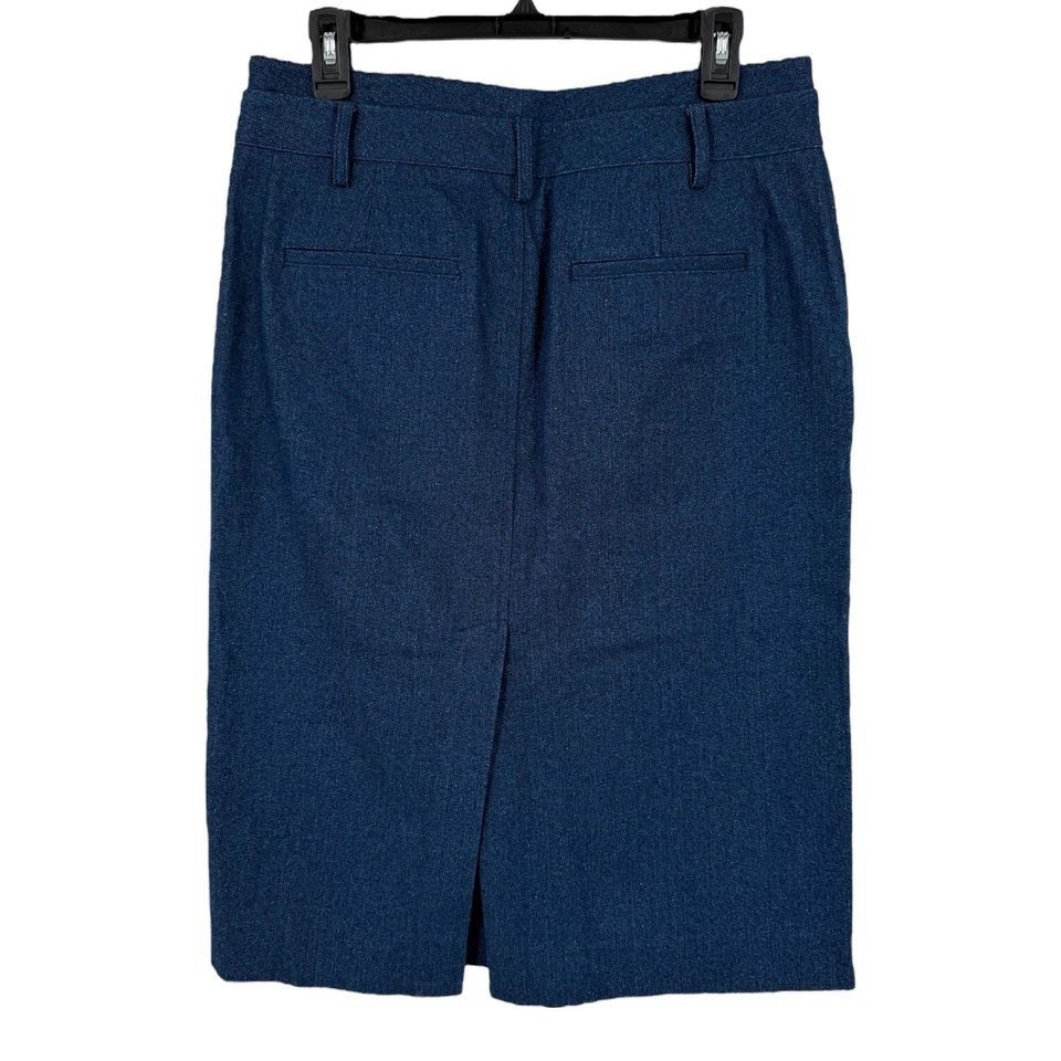 Saia lápis jeans Vince cintura dupla azul tamanho 8  - Imagem 4 de 4