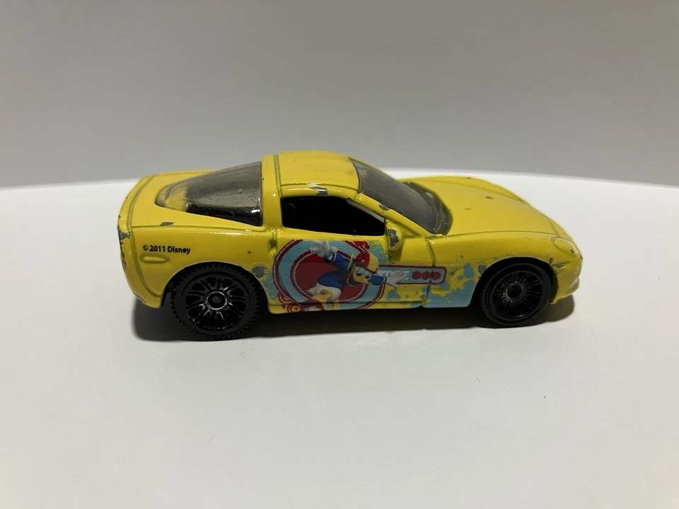 Vintage Matchbox 2003 Chevy Corvette Disney Mickey Mouse Donald Duck Car - Image 2 of 4
