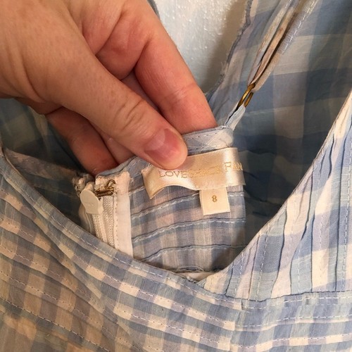 LoveShack ausgefallenes roan blau Patriot Gingham Maxikleid Größe 8 - Bild 4 von 8