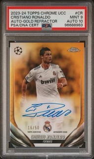 Cristiano Ronaldo Auto Gold Refractor Topps Chrome