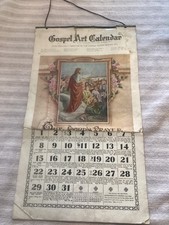 Vintage Collectible 1934 Gospel Arts partial Wall Calendar July - December