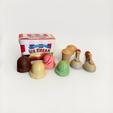 Melissa Doug Scoop and Stack Homestyle Ice Cream 2 Cones 2 Scoops 4 Scoops Tub