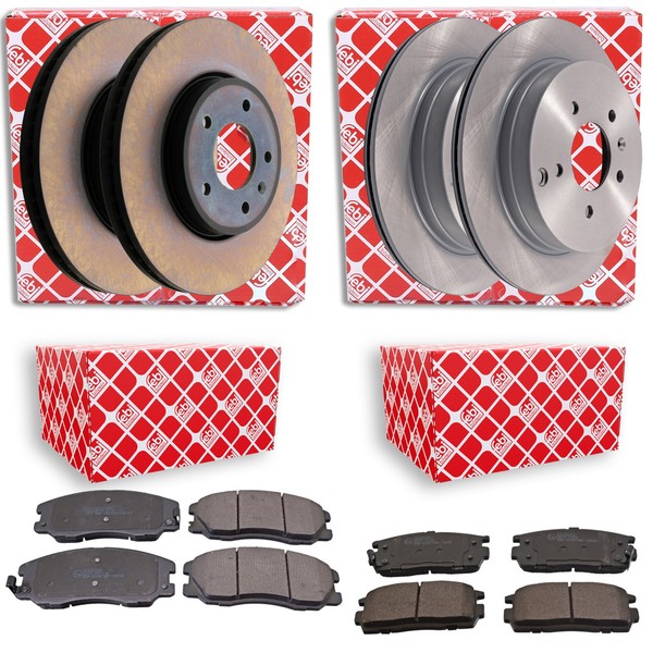 Febi Bremsscheiben + BremsbeläGe Vorne Hinten Set Passend FüR Opek Antara A L07-image