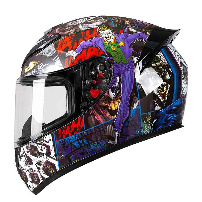 🏍️ Casco Moto Integrale 🃏Joker DOT Unisex Visiera Chiara o Scura foto 4