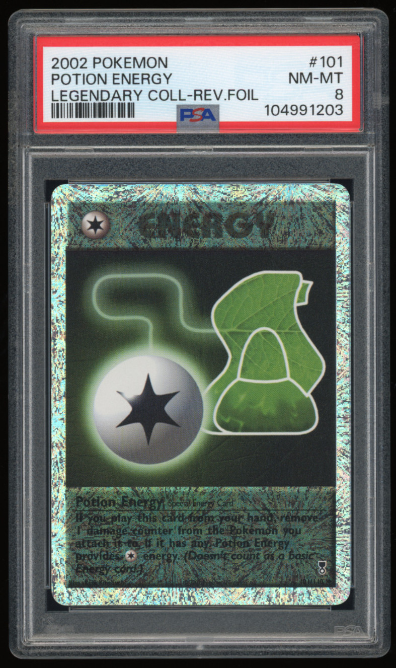 2002 POKEMON LEGENDARY COLLECTION 101/110 POTION ENERGY REVERSE FOIL PSA 8