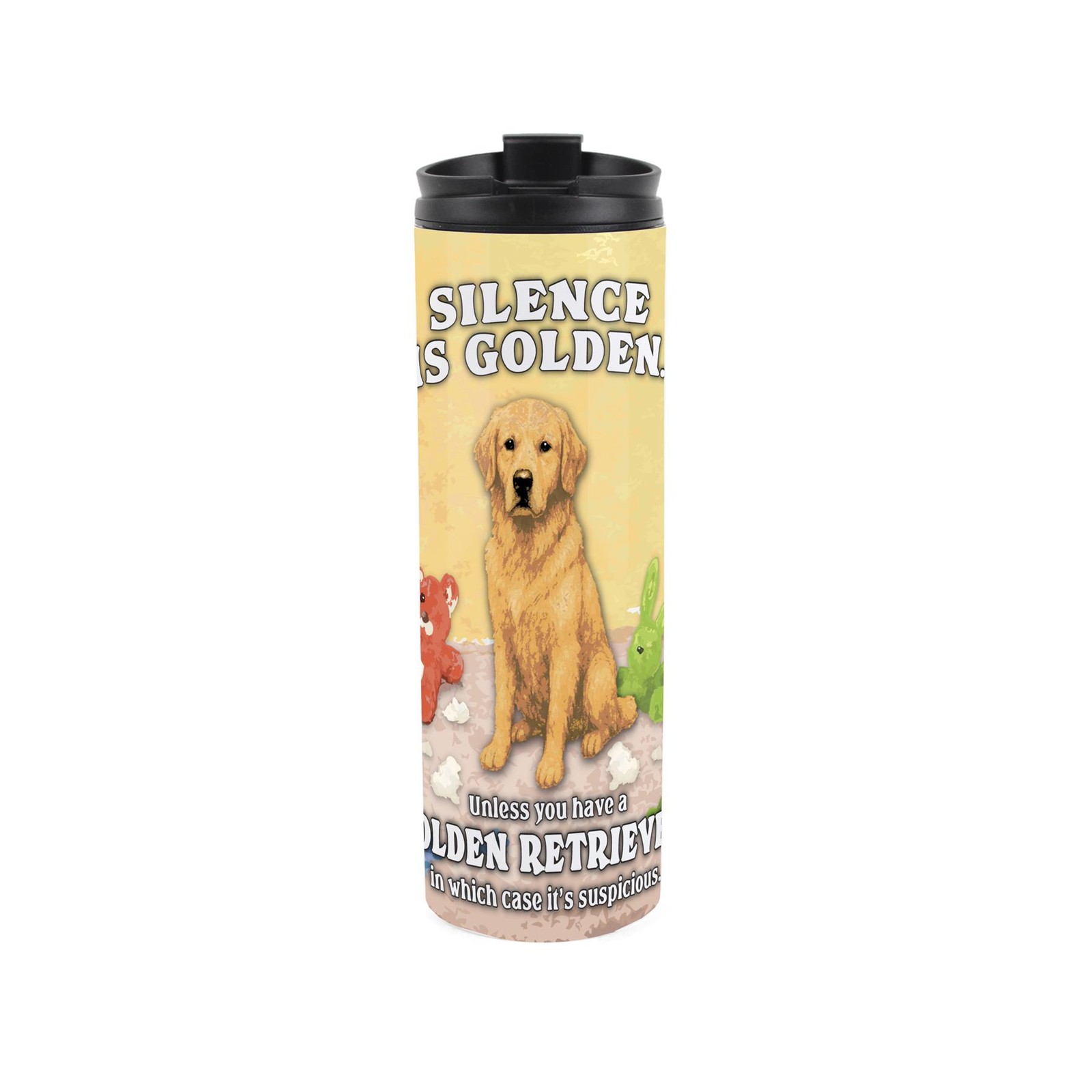 Golden Retriever Travel Flask - Silence is Golden Funny Cup Gift for Dog Lovers