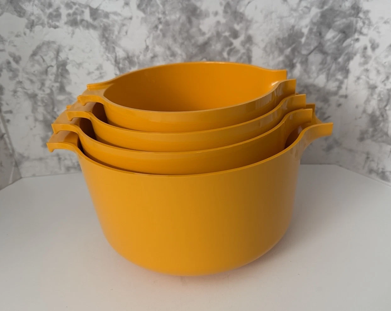 Vintage MCM 1979 Andre Morin Yellow Mixing Bowls - Set of 4
