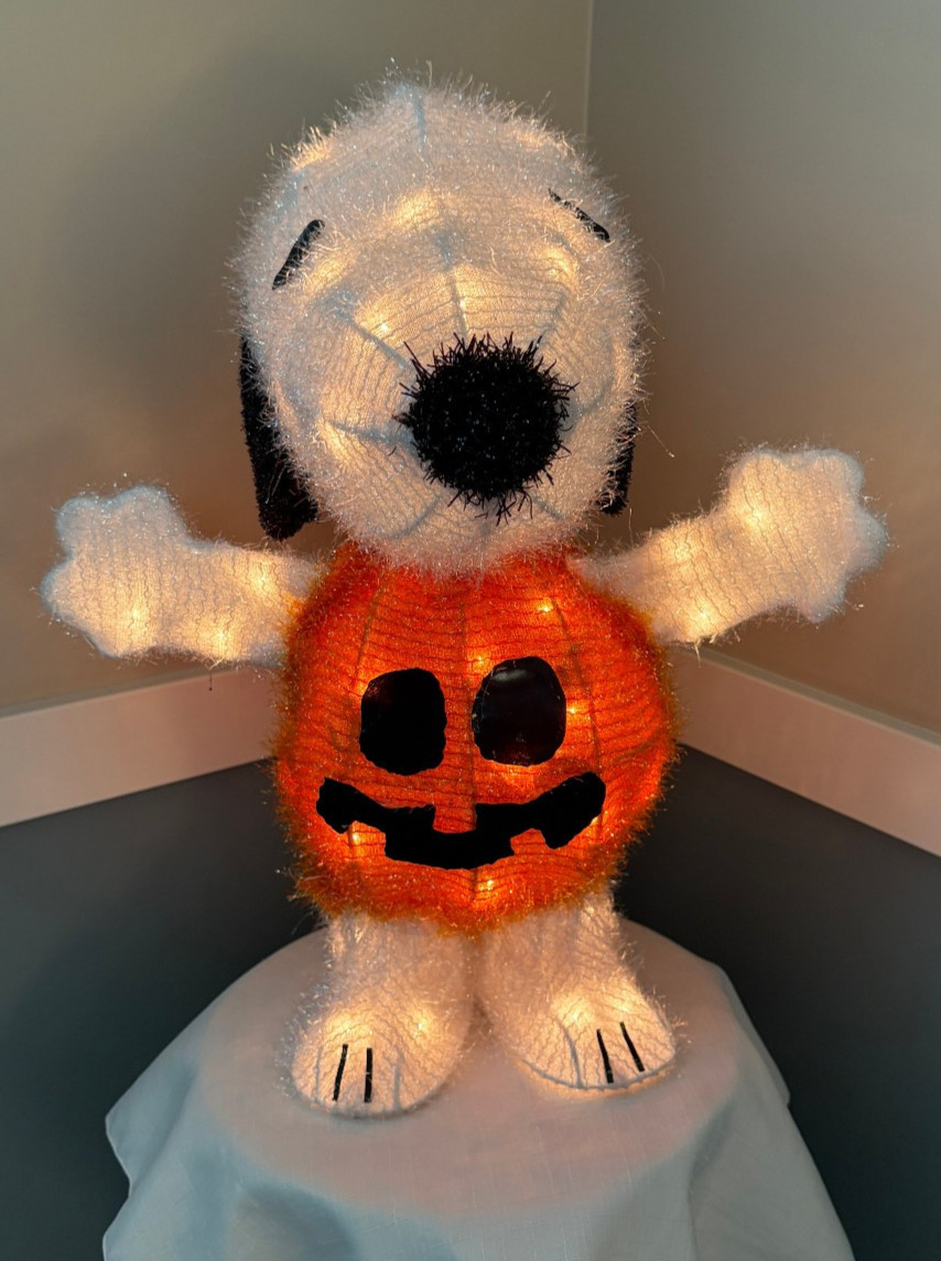2012 Peanuts Snoopy Jack-o-Lantern Pumpkin Pre-Lit Halloween Decoration 18