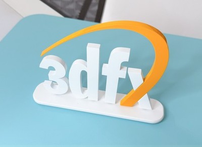   3dfx Logo   Resin SLA 3D-Druck Prototyp   Retro PC Hardware Deko Einzelstück