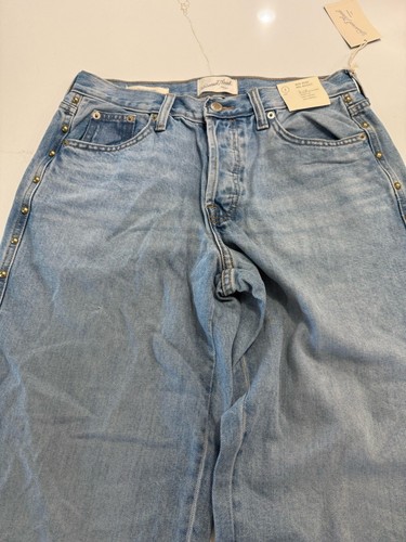 Women's Mid-Rise Studded 90's Baggy Jeans - Universal Thread Med Wash Size 2 - Picture 5 of 9