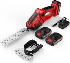 24V Cordless Grass Shears, 2200RPM 2-in-1 Handheld Electric Grass Cutter/Shrubbe