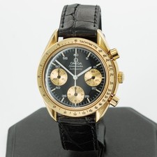 Men's Omega Speedmaster Reduced Chronograph 39mm 18k Black Dial Watch #W276780-1