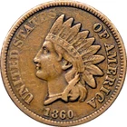 1860 Indian Head Penny Small Cent  Rounded Bust
