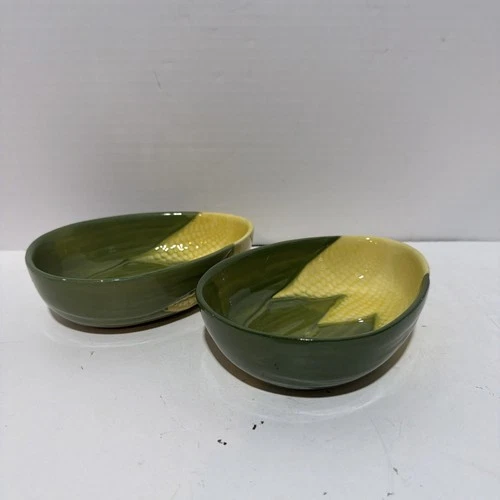 Vintage Shawnee Pottery Corn King #94 Serving Dish Oval Shaped Bowl Ovenproof x2