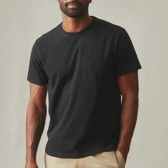 American Giant Black Cotton Pocket T Shirt Mens Size M Made in USA
