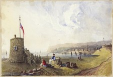 Mary Webster (1794-1883) Watercolour Painting Martello Tower Eastbourne 1842