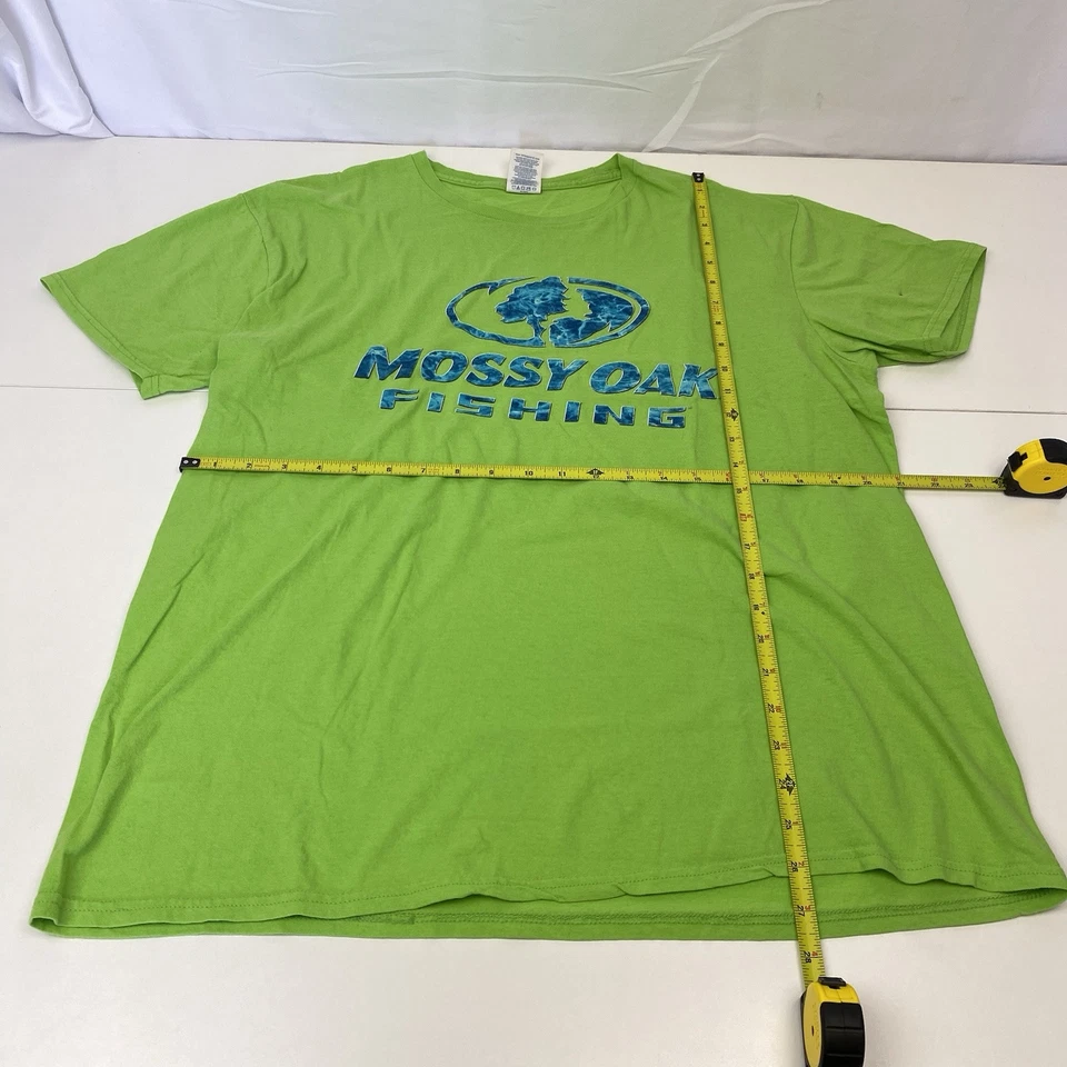 Camiseta de pesca Mossy Oak XL extra grande verde brillante azul manga corta para hombre Foto 2 de 4