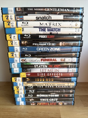 Blu-ray Film 16 Stück mit Blockbuster Hüllen ehemalige Vermietung, Iron Man, Snatch - Bild 1 von 3