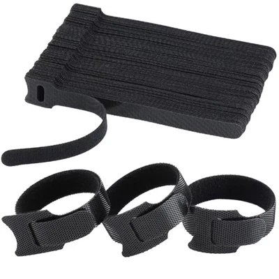 Hook & Loop Cable Ties Velcros Wire Lead Desk Tidy Organiser Family Cable