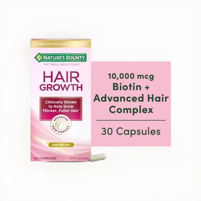 Hair Growth 10,000 mcg Biotin Advanced Complex 30 Day Supply