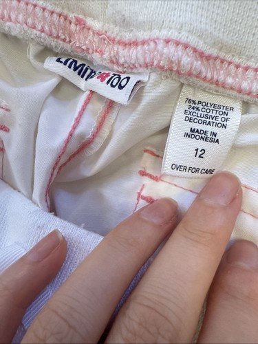 Vintage Y2K Limited Too White With Pink Accent Capris Girls 12 - Picture 9 of 9