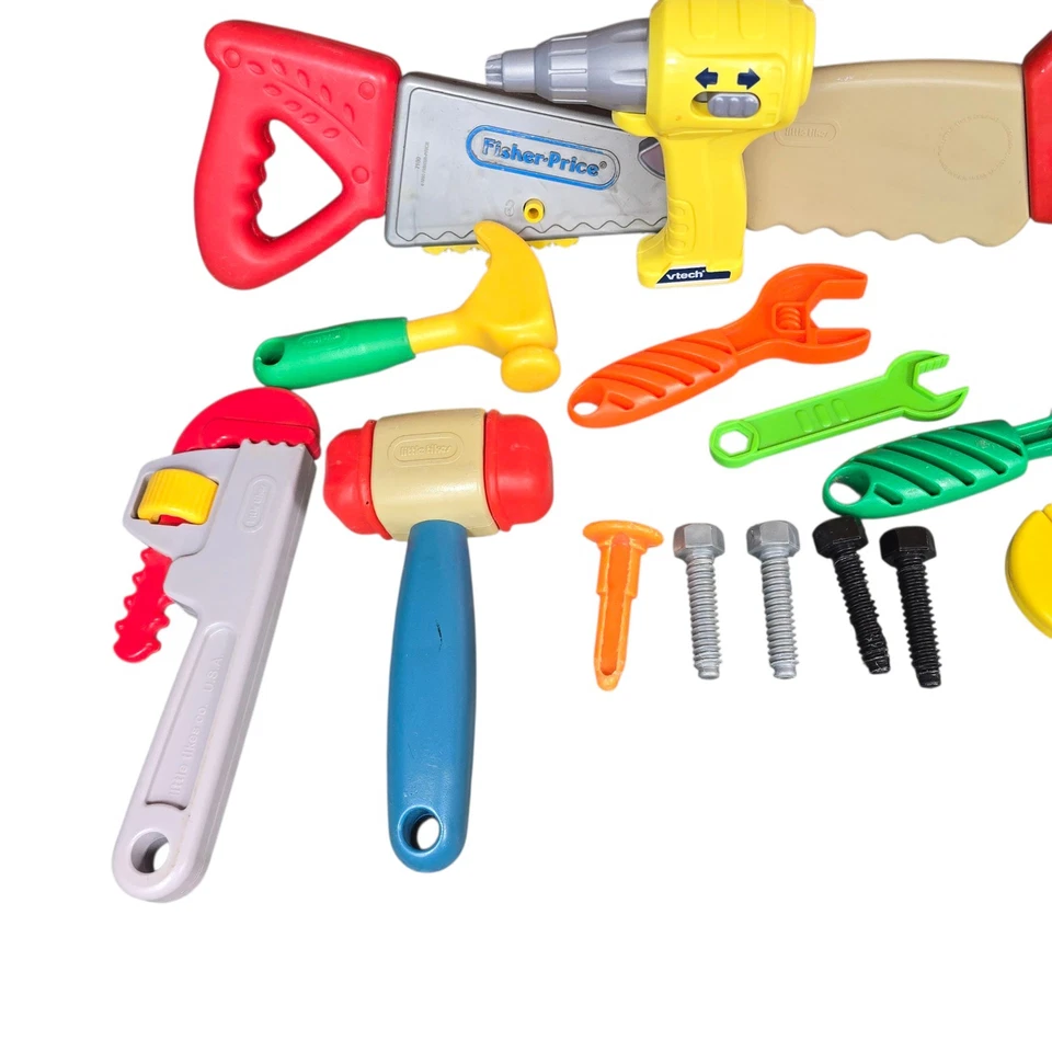 Little Tikes Herramientas de Juguete Tornillos Lienzo Delantal Fisher Price Shellcore Lote de 18 De Colección Foto 3 de 4
