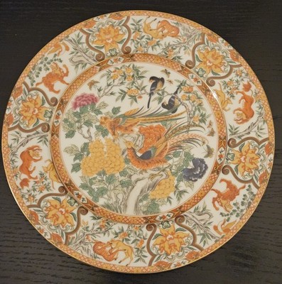 Vintage Saji Fine China Plate Paradise Birds Flowers Made In Japan 10 1/2''