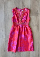 sh KATE SPADE Red & Pink Silk Sleeveless Sheath Dress Size 2 XS