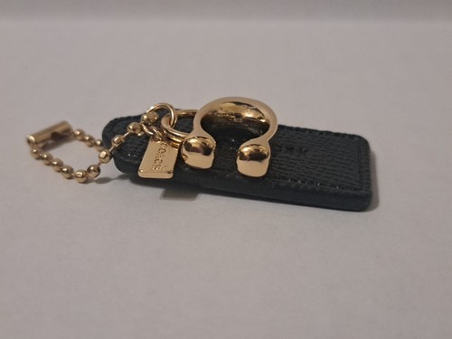 Coach C Bag Charm Keychain Gold/Black Tag - Picture 5 of 5